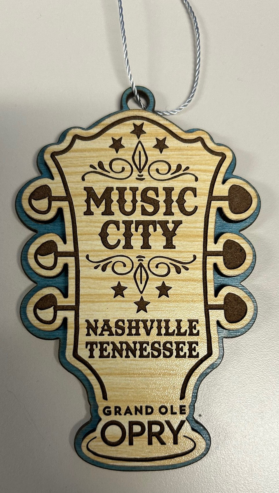 Opry Music City Guitar Head Wooden Ornament