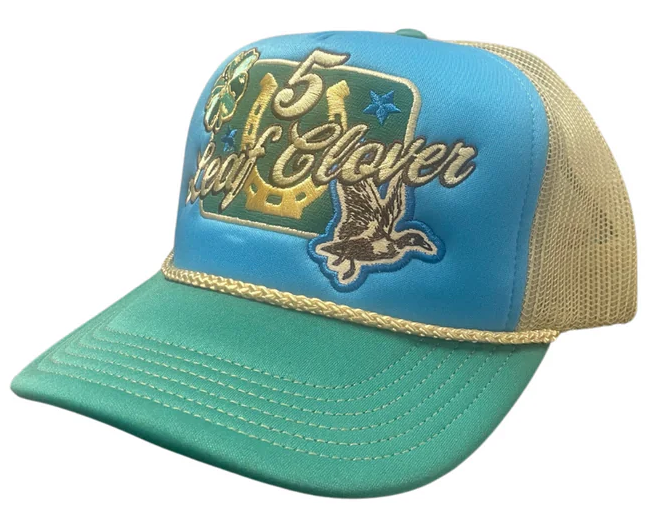 Category 10 Five Leaf Clover Patch Trucker Hat