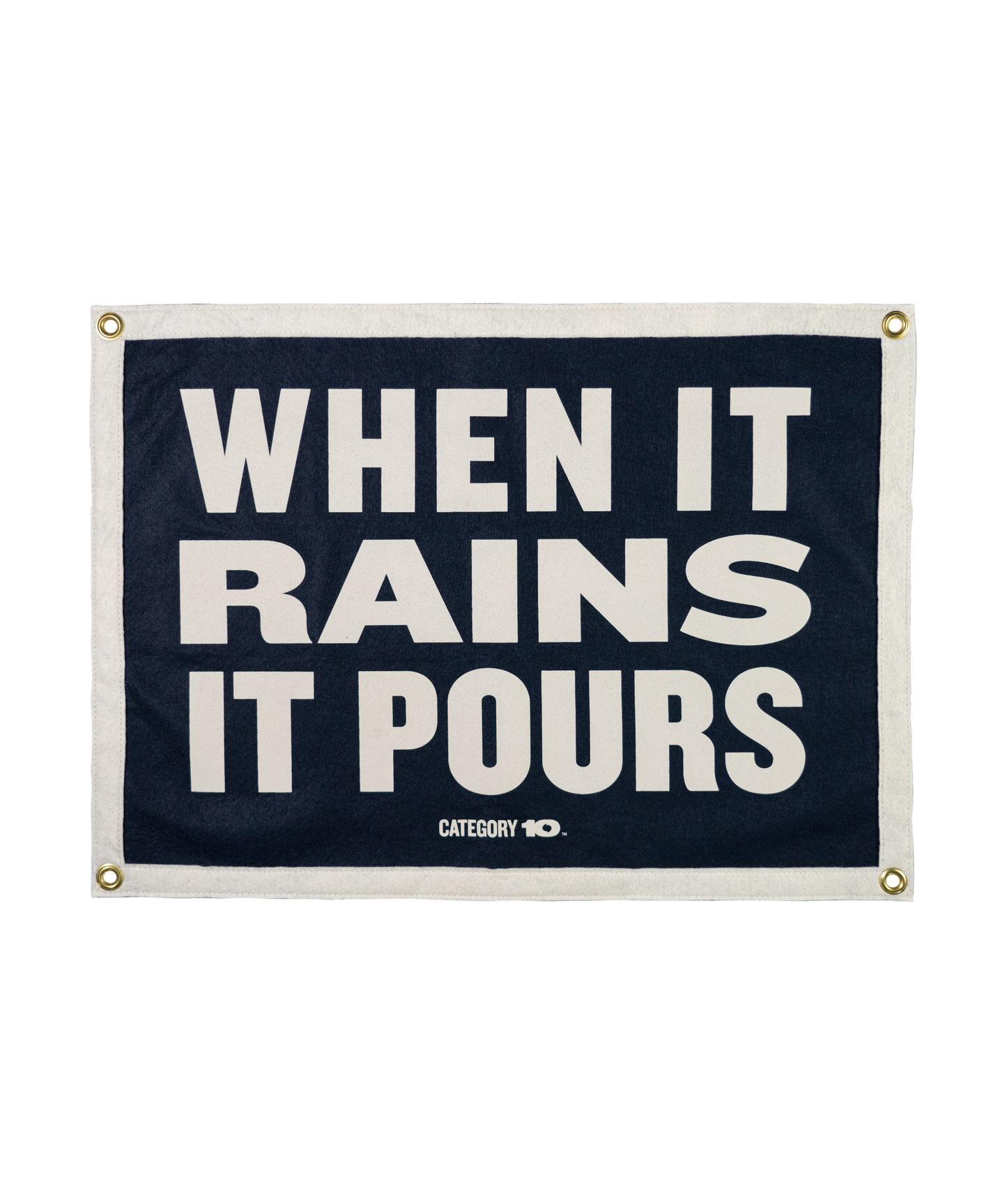 Category 10 When It Rains It Pours Felt Oxford Pennant Banner