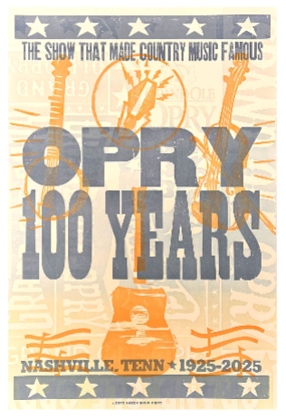 Opry 100 Hatch Show Print Poster