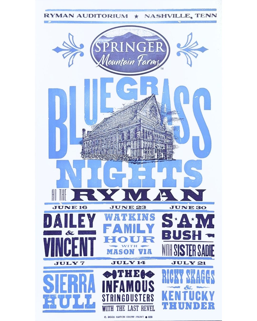 2026 Ryman Bluegrass Nights Hatch