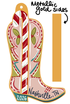 Nashville 2026 Cowgirl Boot Christmas Ornament