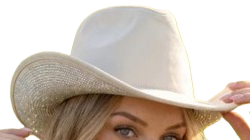 Ivory Suede Rhinestone Brim Cowboy Hat