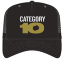 Category 10 Performance Black Logo Hat
