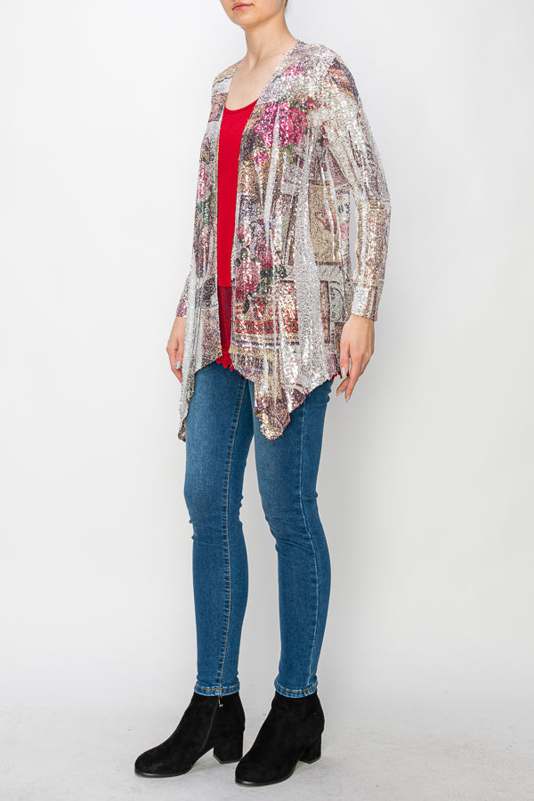 Western Rose Sequin Cardigan