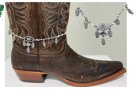Lainey Wilson Feather Boot Bracelet Silver