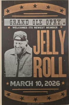 Jelly Roll Official Opry Induction Hatch Show Print