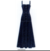 Kittenish Square Neck Denim Maxi Dress