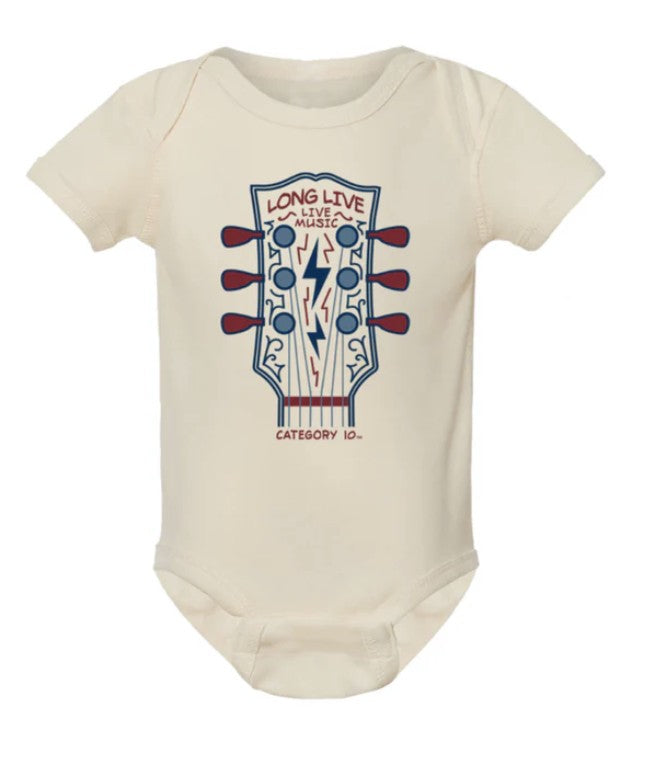 Category 10 Long Live Music Guitar Onesie