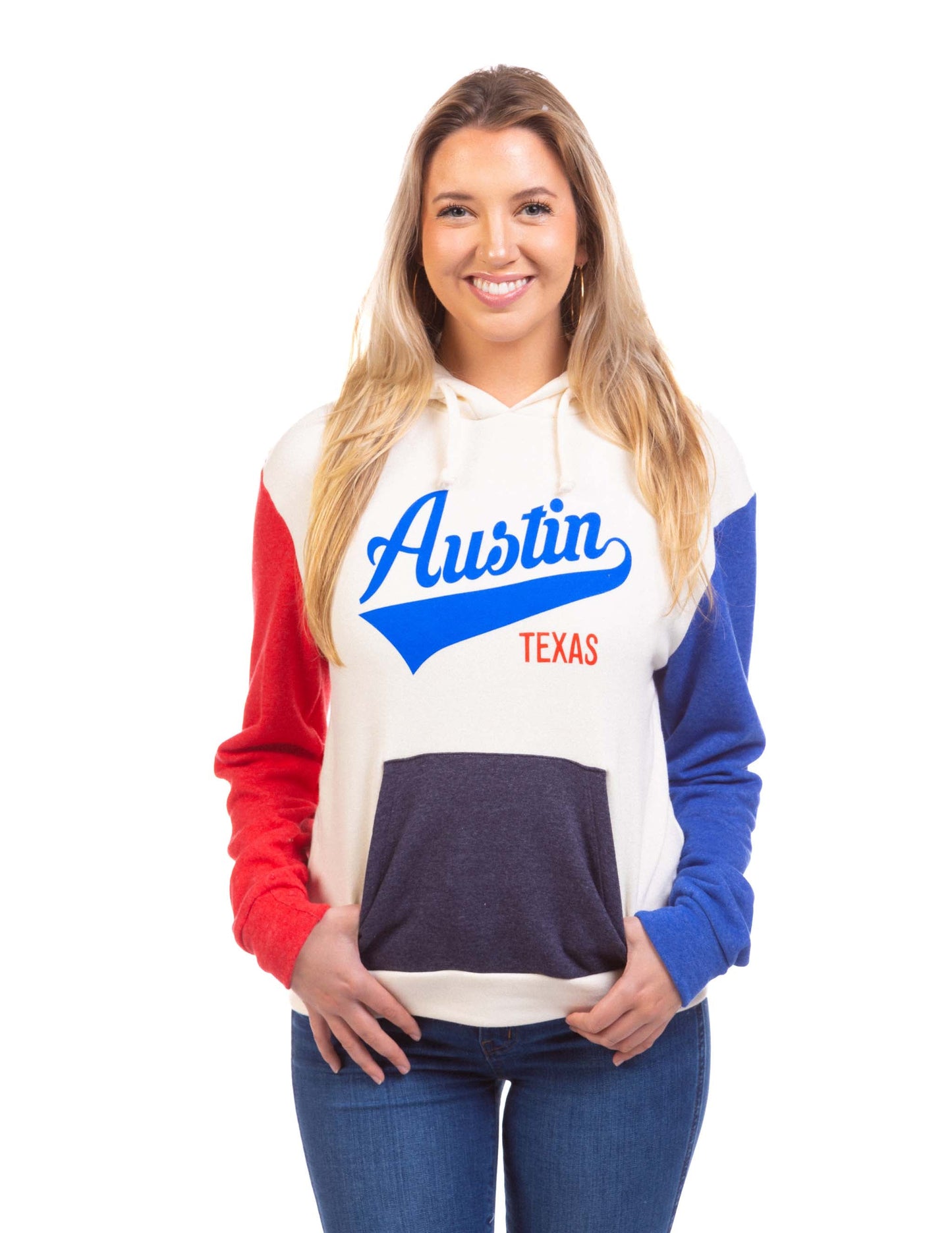 Austin Texas Color Block Hoodie
