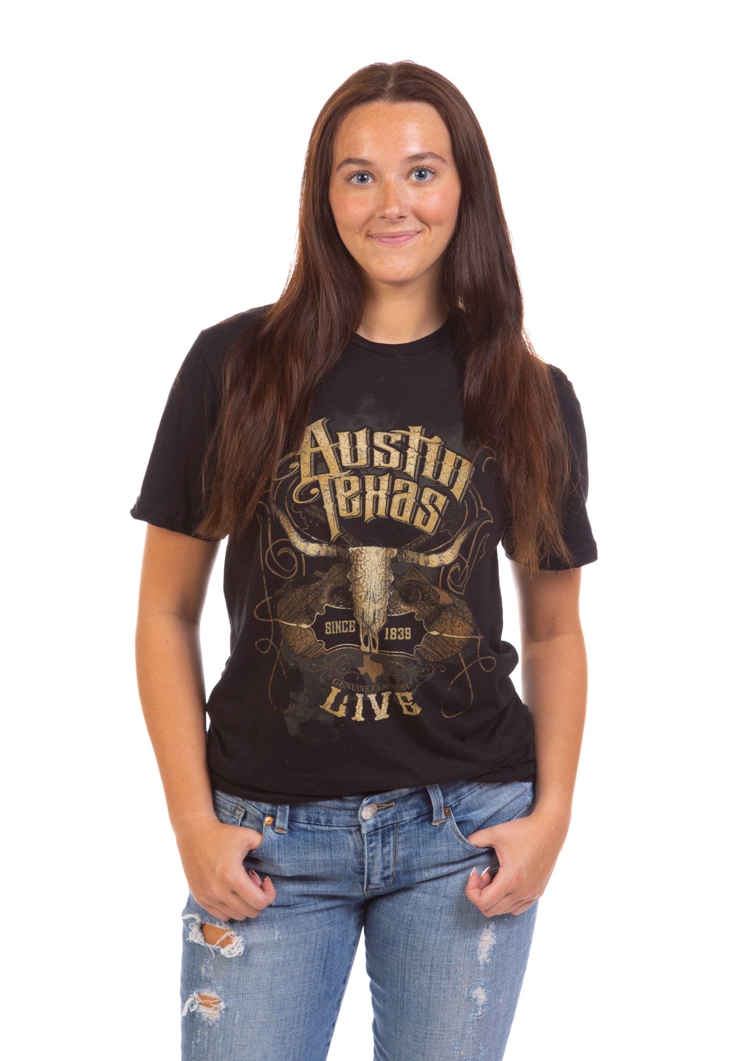 Austin Texas Steers and Scrolls T-Shirt