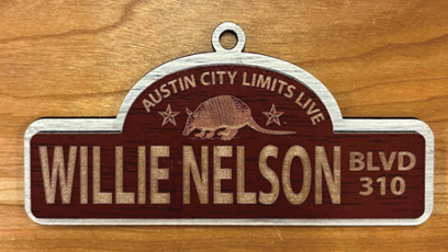ACL Live Willie Nelson Blvd Wooden Ornament