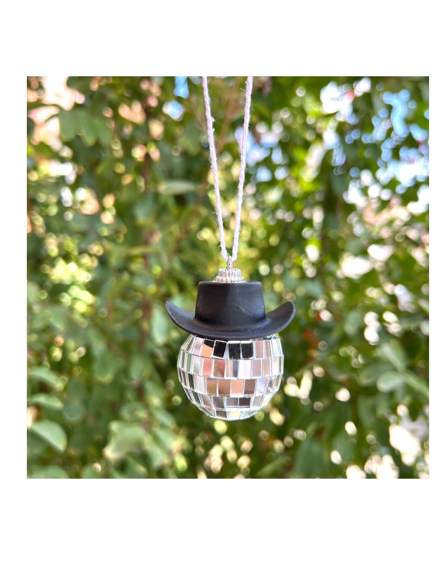 Cowboy Hat Disco Ball Car Charm