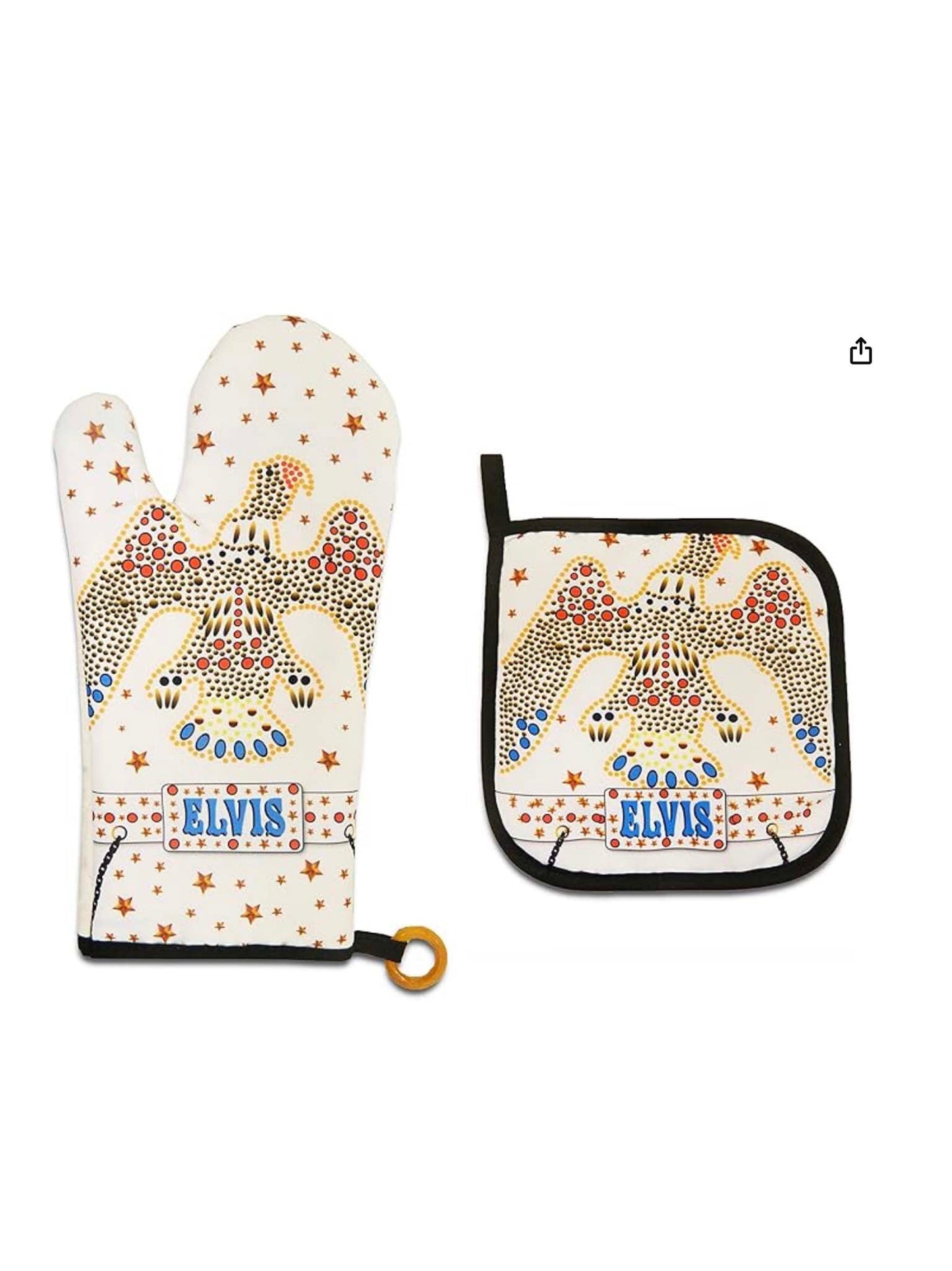 Elvis White Jumpsuit Oven Mitt Set