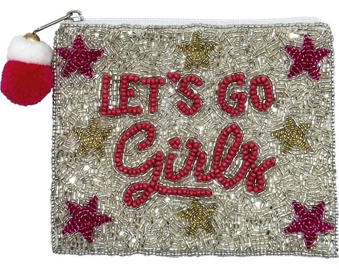 Let's Go Girls Beaded Coin Pouch