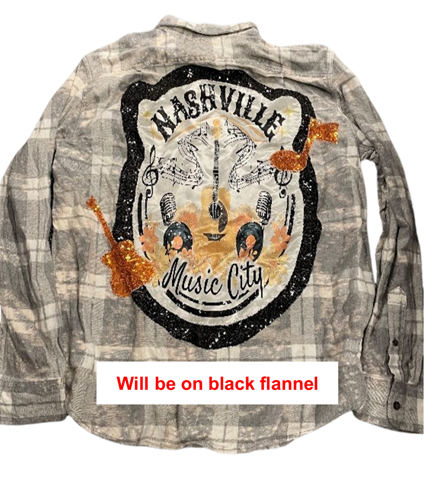 Nashville Music City Sequin Flannel