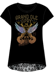 Opry 100 Crossed Bling Guitar Top