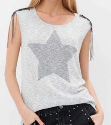 Fringe Shoulder Star Tank