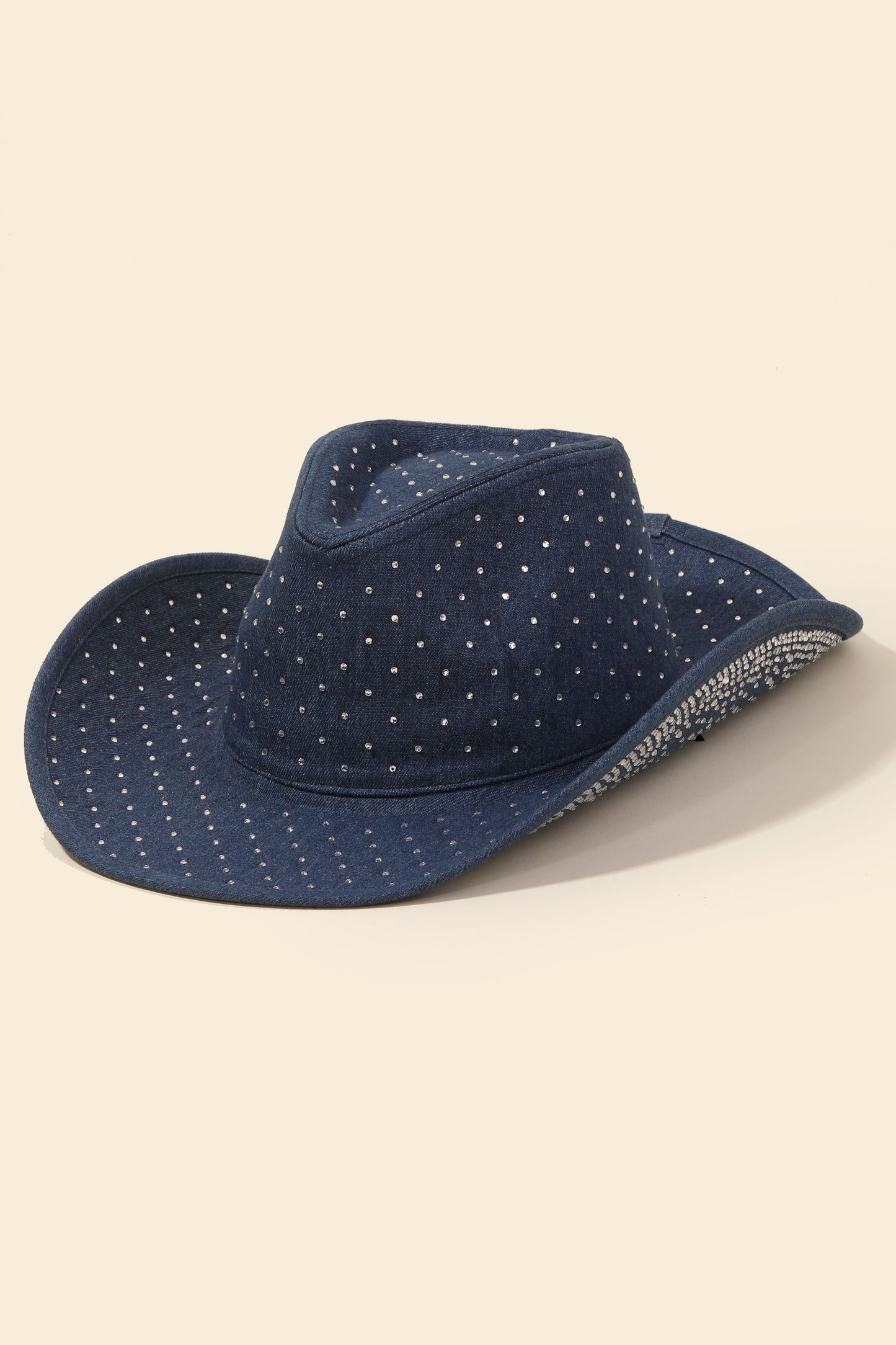 Studded Denim Cowboy Hat