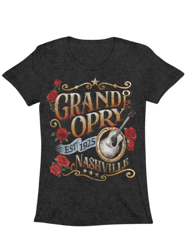 Grand Ole Opry Guitar Rhinestone T-Shirt