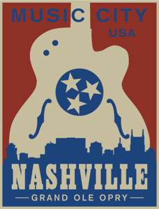 Opry Music City Guitar Postcard