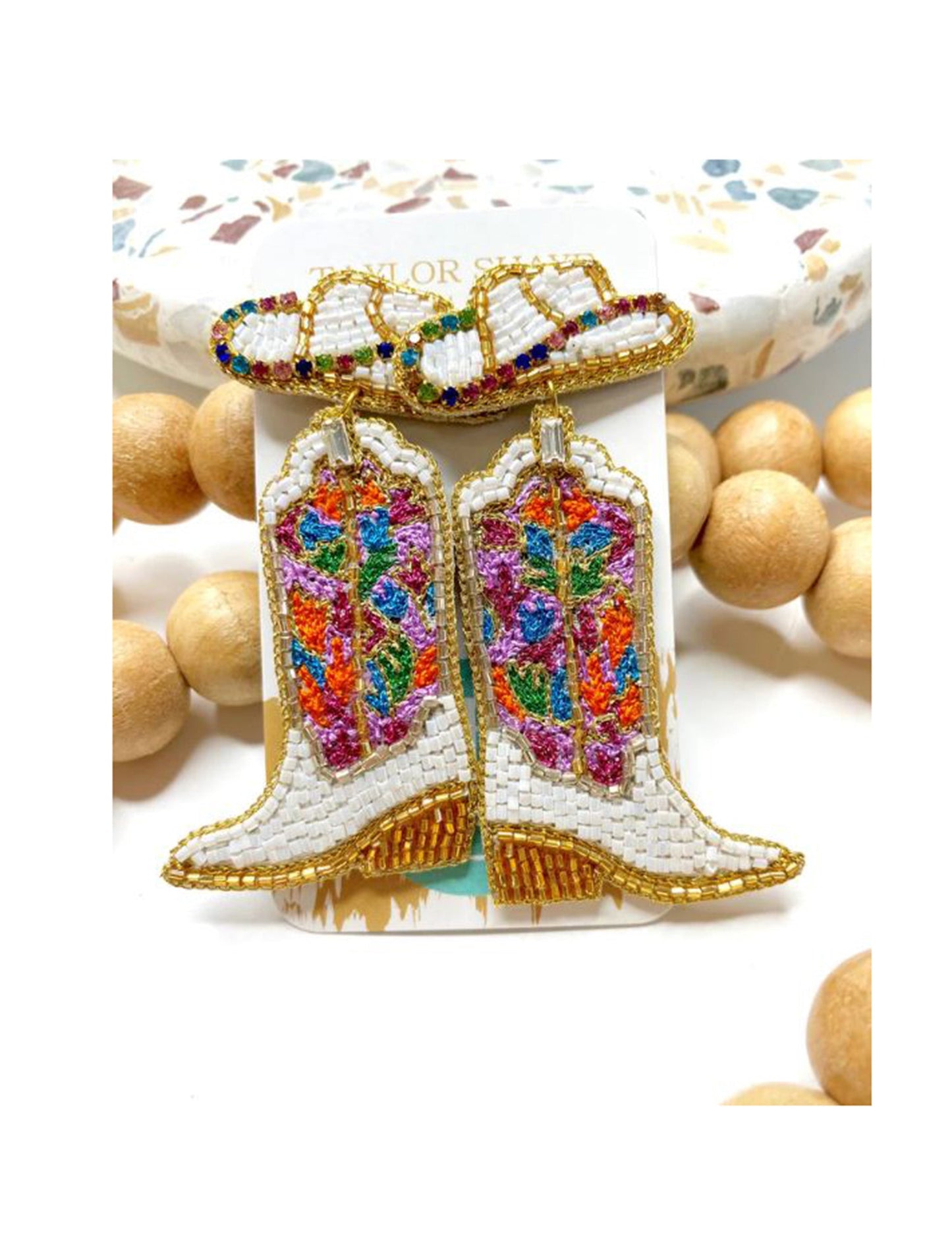Swifty Boots Beaded Earrings