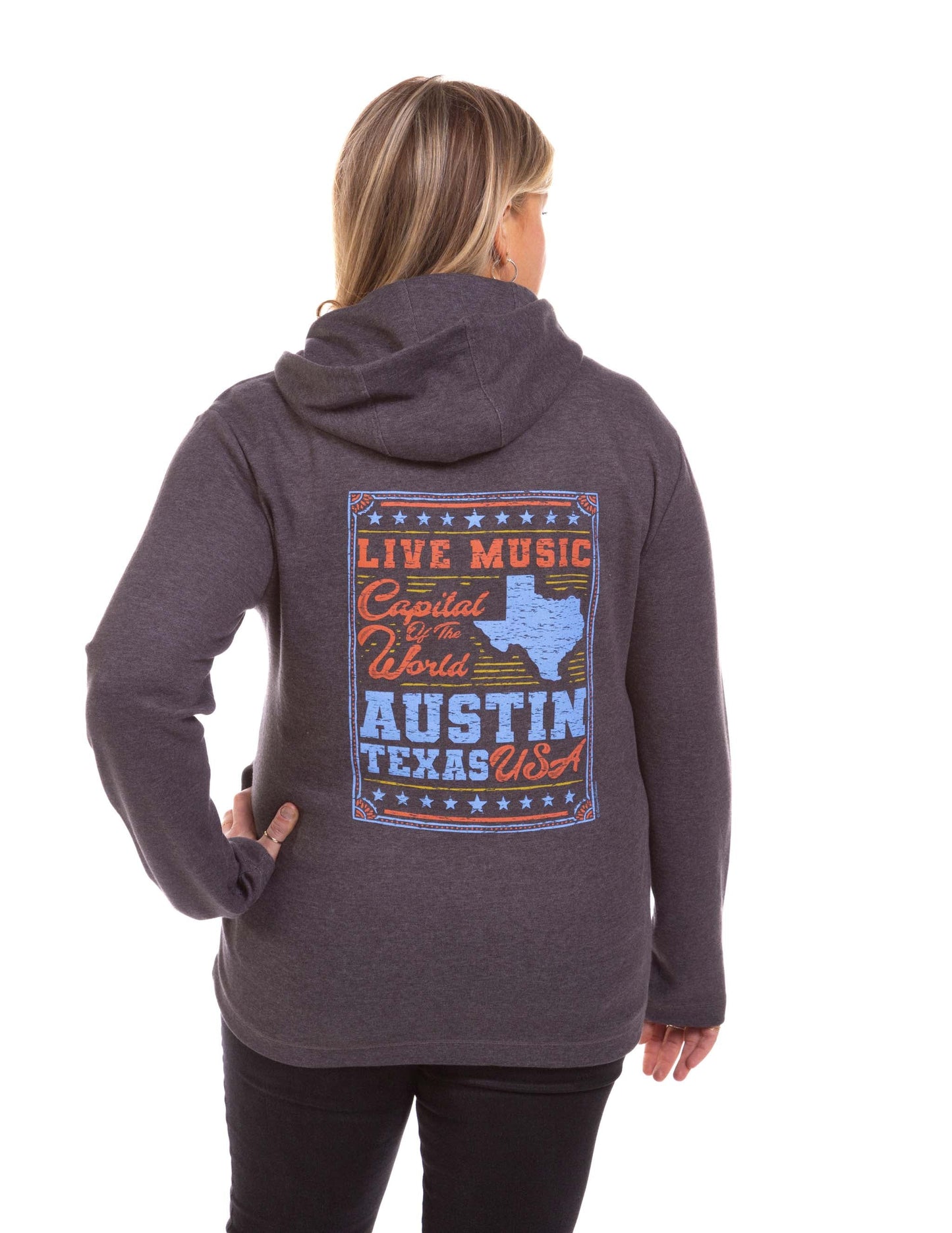 Texas State Rustic Poster Hoodie