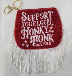 Ole Red Support Your Local Honky Tonk Beaded Fringe Pouch