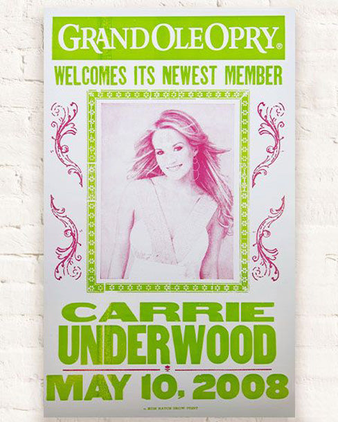 Carrie Underwood Official Opry Induction Hatch Show Print