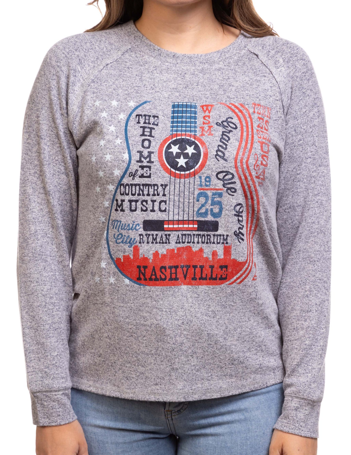 Opry Tri-Star Guitar Sweater Top