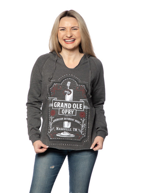 Opry Womens Sequin Floral Mic Hoodie