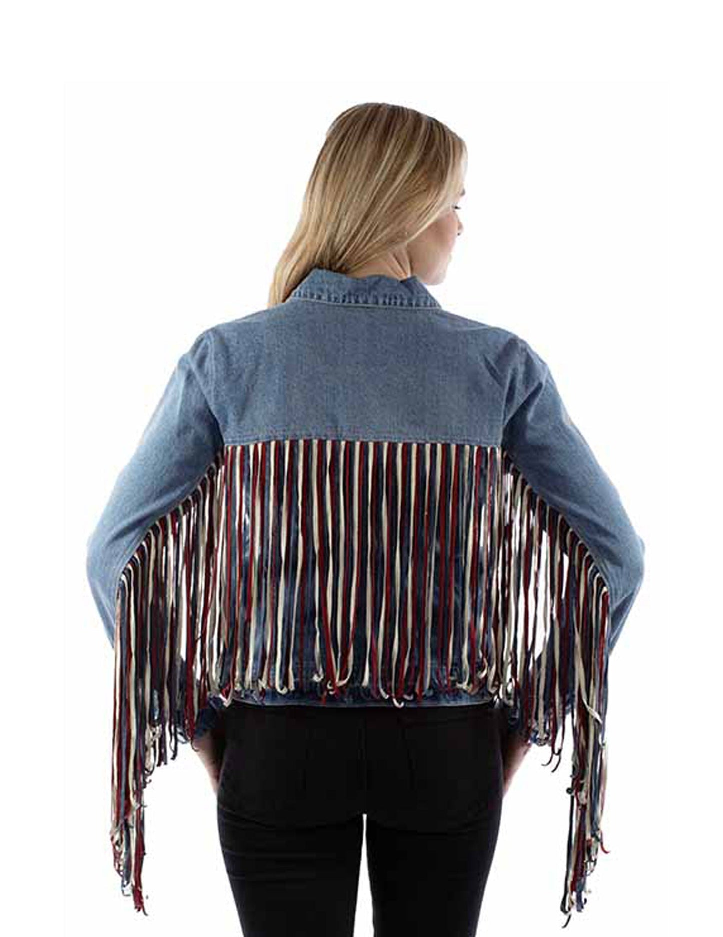 Women's Scully Patriotic Fringe Denim Jacket