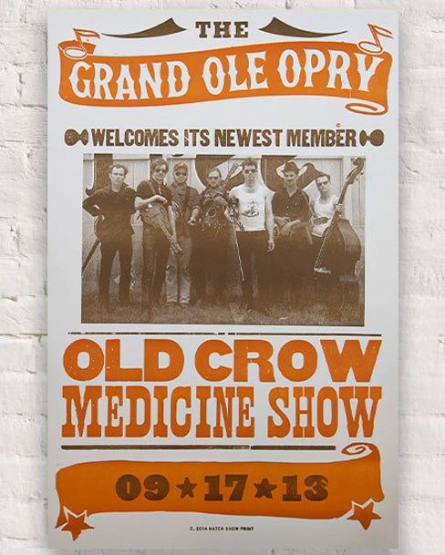 Old Crow Medicine Show Official Opry Induction Hatch Show Print