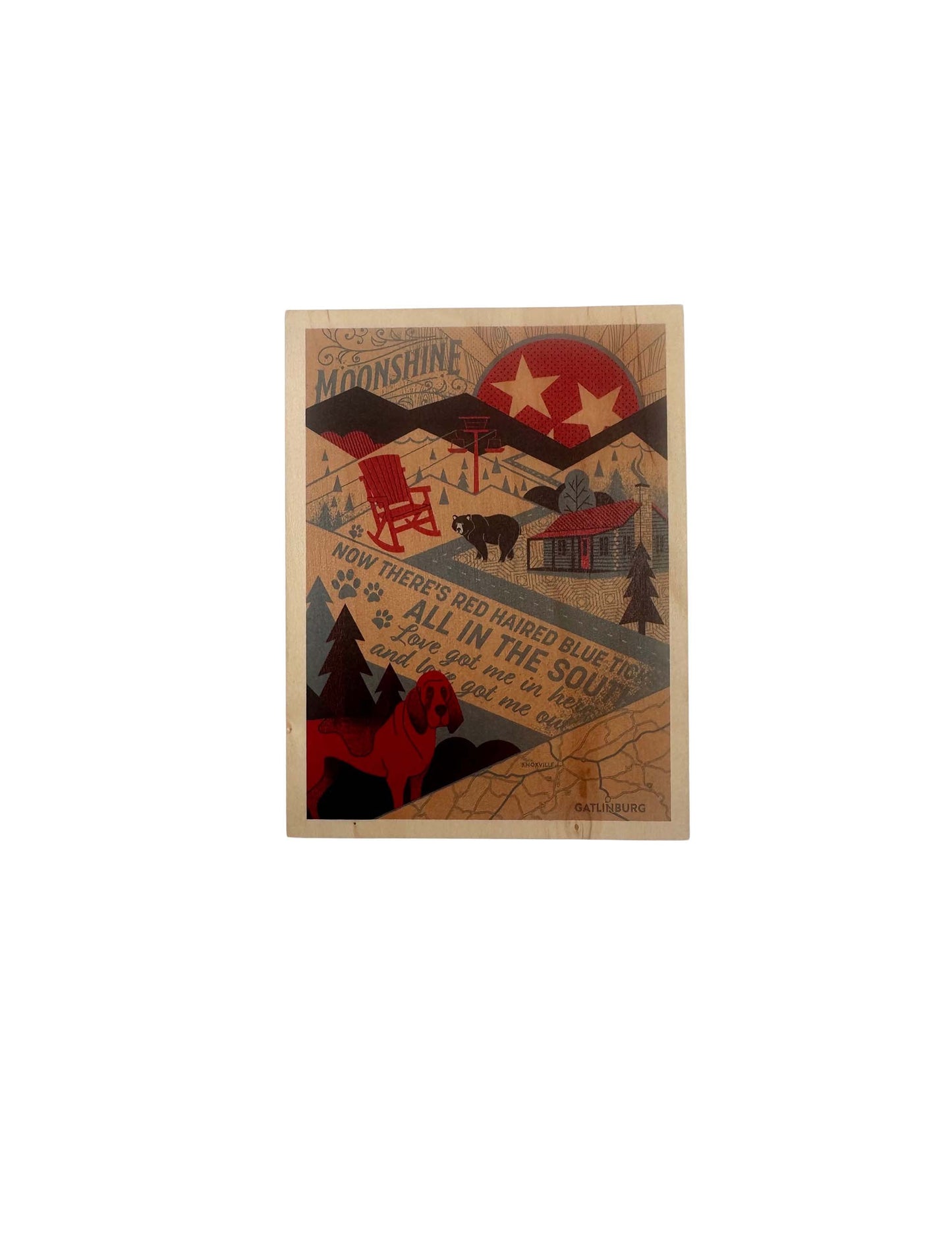 Ole Red Gatlinburg Mural Wood Postcard