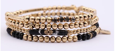 Lainey Wilson Mini Charm Coil Bracelets Black