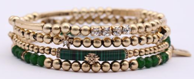 Lainey Wilson Mini Charm Coil Bracelets Green