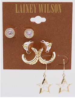 Lainey Wilson Star Trio Earring Set