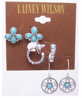 Lainey Wilson Stone Blossom Trio Set Earring Set