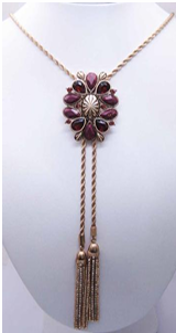 Lainey Wilson Burgundy Blossom Bolo Necklace