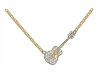 Lainey Wilson Pave Guitar Pendant Necklace