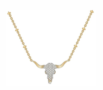 Lainey Wilson Pave Steer Head Pendant Necklace