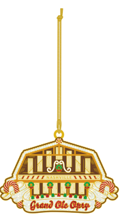 Opry Candy Cane Gingerbread Barn Ornament