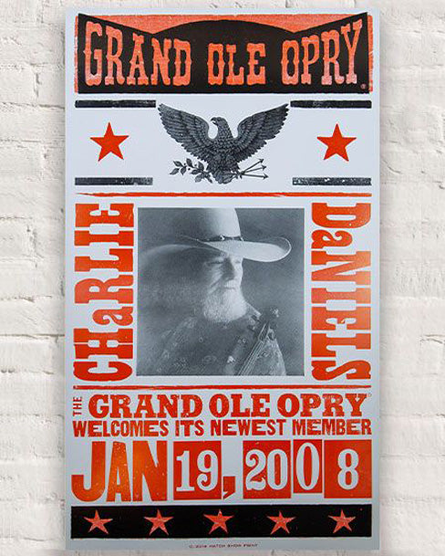Charlie Daniels Official Opry Induction Hatch Show Print