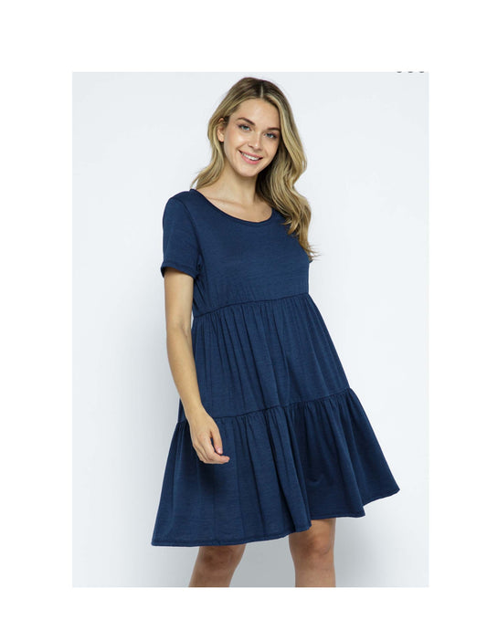 Short Sleeve Mid-Length Dress