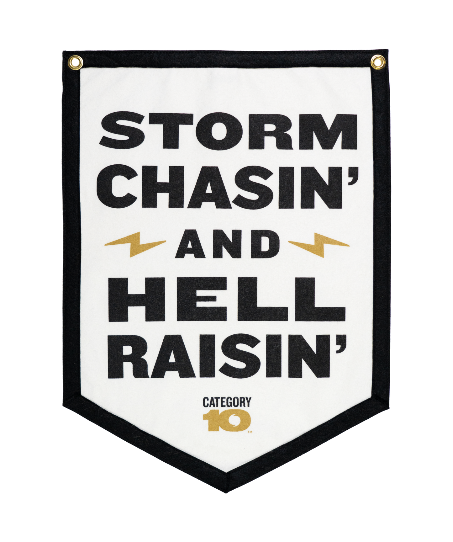 Category 10 Storm Chasin Felt Oxford Pendant Banner