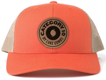 Category 10 Genuine Patch Leather Hat Orange