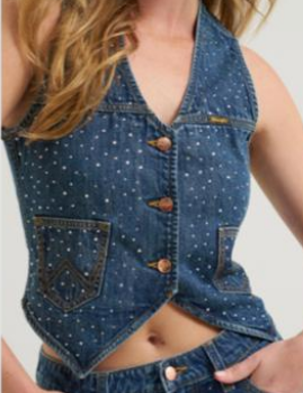 Lainey Wilson x Wrangler Iconic Denim Sparkle Vest