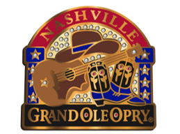 Opry Hat Guitar Rhinestone Lapel Pin