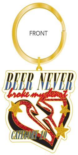 Category 10 Beer Never Broke Keychain