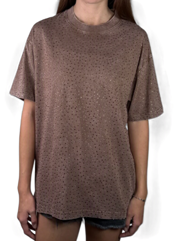 Daniel Diamond Brown Rhinestone VIP Tee